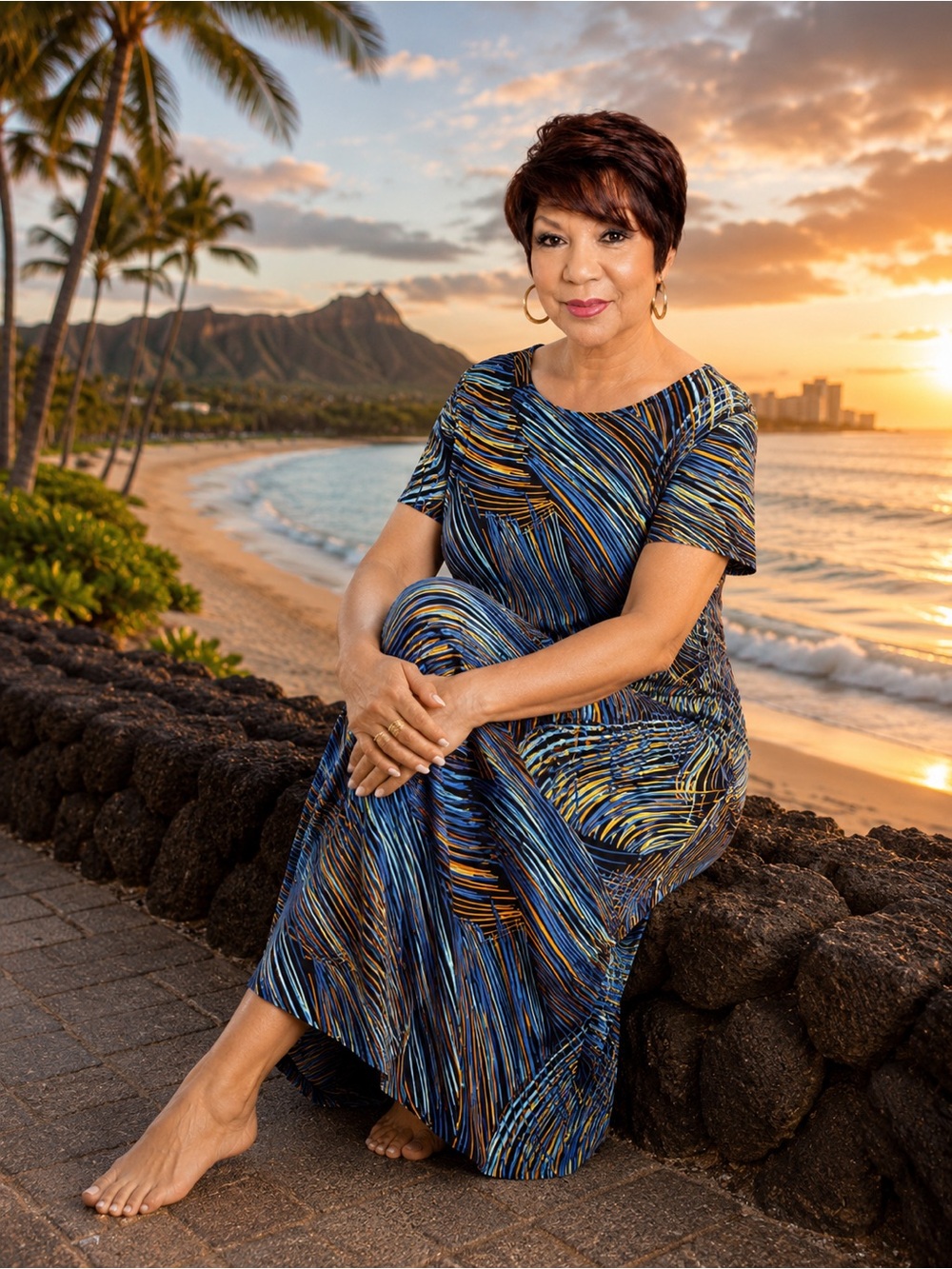Iolani - Blue Multi color dress